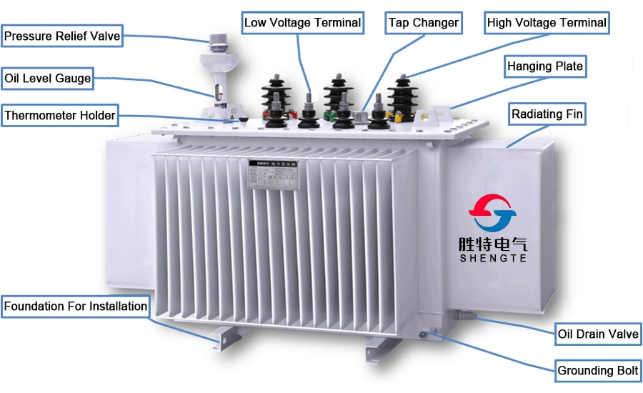 Custom 200 250 300 315 350 400 500 600 630 700 750 800 kVA 10kv 11kv 0.4kv Three Phase 3 Stepdown Electric Oil Immersed Power Distribution Transformer