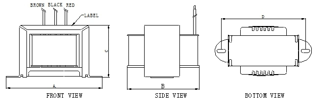 UL Approved Ei-41 Low Frequency Electronic PCB Mount Encapsulated Transformer for Power Supply