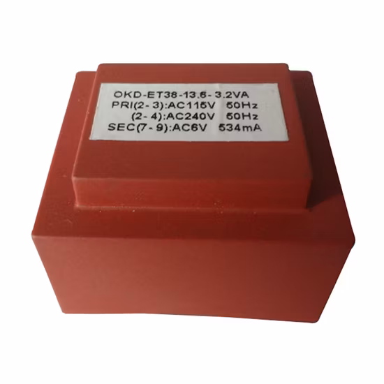 Transformador encapsulado Ei Transformador reductor de 230 V a 12 V